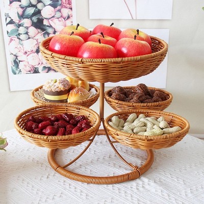 Obstkorb aus Rattanimitat Boho Brotkorb für Obst Brot produzieren