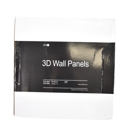 Art3D PVC Wave Panels For Interior Wall Decor 12 Pack 19.7'' x 19.7'' Black Finish