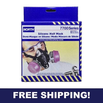 North Safety 7700 Series Silicone Half Mask Respirator   Large