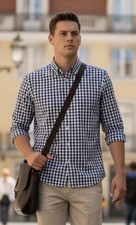 Hugo Boss Regular Fit Long Sleeve Button Down Plaid Men's Medium