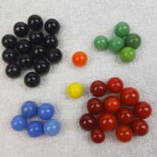 Vintage Colored Glass Marbles Opaque Game Marbles 5.2 oz Lot of 38
