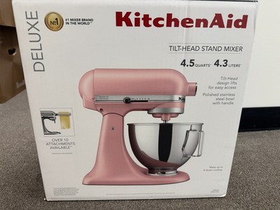 NEW Deluxe KitchenAid 4.5 Qt Tilt-Head Mixer Stainless Steel Dried Rose KSM97DR