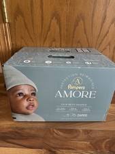 Pampers AMORE Newborn Disposable Diapers Size N 76 Pack Up to 10 lbs White