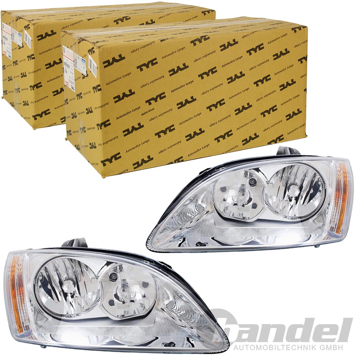 Halogen Scheinwerfer Set Für Ford Focus II - Links & Rechts H7/H1 Chrom