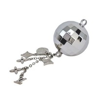 Louis Vuitton Mirror Ball Fleur Bag Charm Keychain Silver Metal 1.1x0.4 in