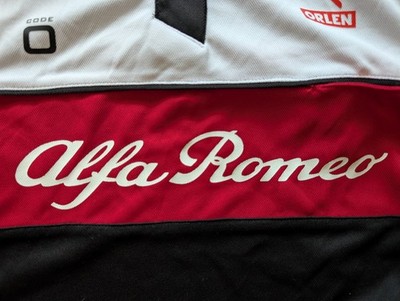 ○ ALFA ROMEO BOTTAS GUANYU SIGNED F-1 POLO SHIRT CODE ZERO SIZE