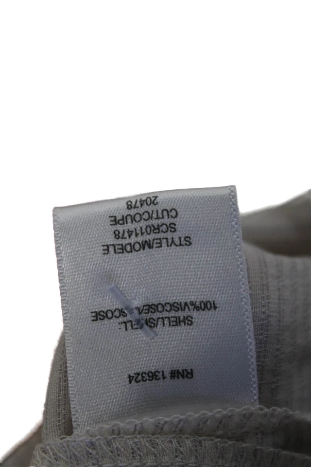 Halston Heritage Womens Striped Long Sleeves Button Down Blouse White Size 2 - Image 4 of 4