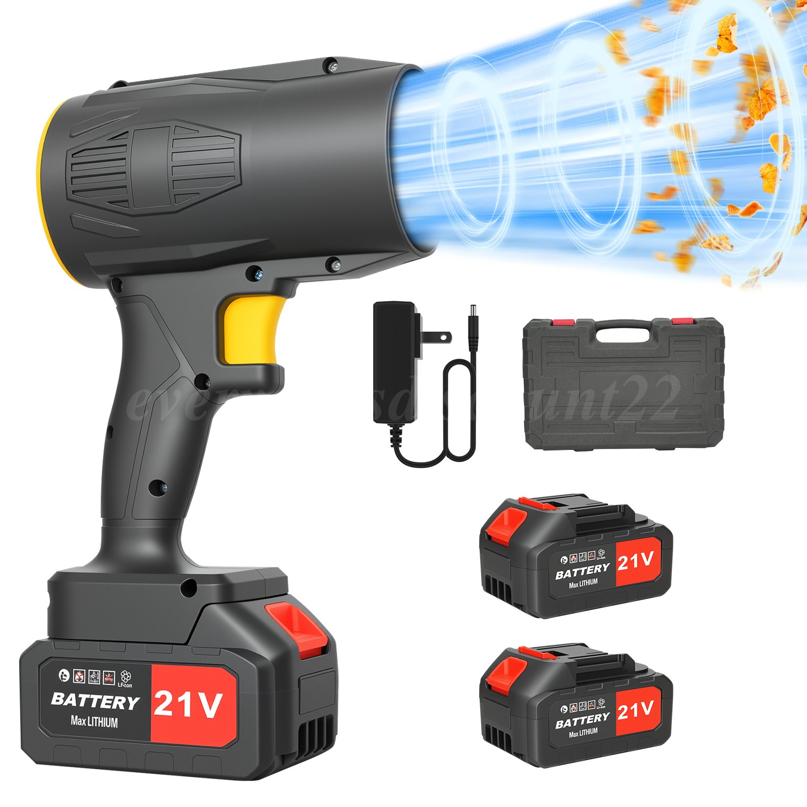 Cordless Leaf Blower, Electric with 3 Batteries, 6 Speeds & Charger Included US