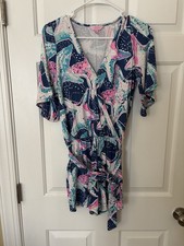 Lilly Pulitzer Madilyn Romper Size XS Indigo Sea Star Struck