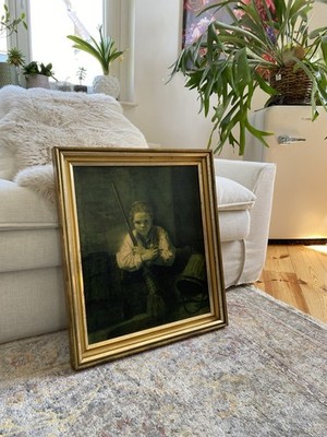Mädchen mit Besen von Rembrandt van Rijn Gemälde Bild XXL Format