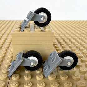 LEGO City, Airport: 3x White 2 x 2 Wheels,  2415, 7696, COMMUTER JET, 2011