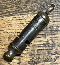 Rare Vintage  1917 Dated WW1 Brass & Steel Military Whistle J Hudson &Co Whistle