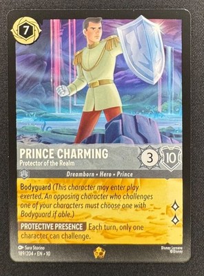 Lorcana Prince Charming Protector of the Realm Legendary 189/204 NM WITW