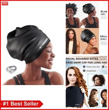 Extra Large Swim Cap for Braids Dreadlocks Long Hair Silicone Waterproof Pool