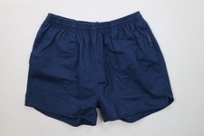 Vintage 70s Streetwear Mens 36 - 38 Blank Above Knee Running Short Shorts Blue