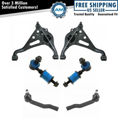 6 Piece Steering & Suspension Kit Outer Tie Rods Control Arms Sway Bar End Links