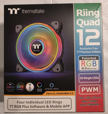 Thermaltake CL-F088-PL12SW-B Riing Quad 12 RGB Radiator Fan TT Premium 3 Fans 