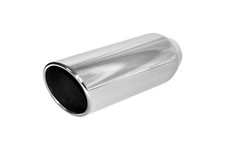 Brand New Polished Stainless Rolled Angle Cut Exhaust Tip 3.5 In 4 Out 12 L