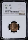 1916 1C Lincoln Wheat Cent NGC MS 64 RB