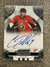 2024-25 UD Engrained Icons Chris Phillips On Card Auto Black /49 Senators 🔥