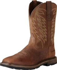 Ariat 10020059-10D Groundbreaker Wide Square-Toe Western Work Boots for Men -