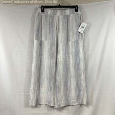 NWT Splendid Collection White/Grey Women's Wide-Leg, Sz. L