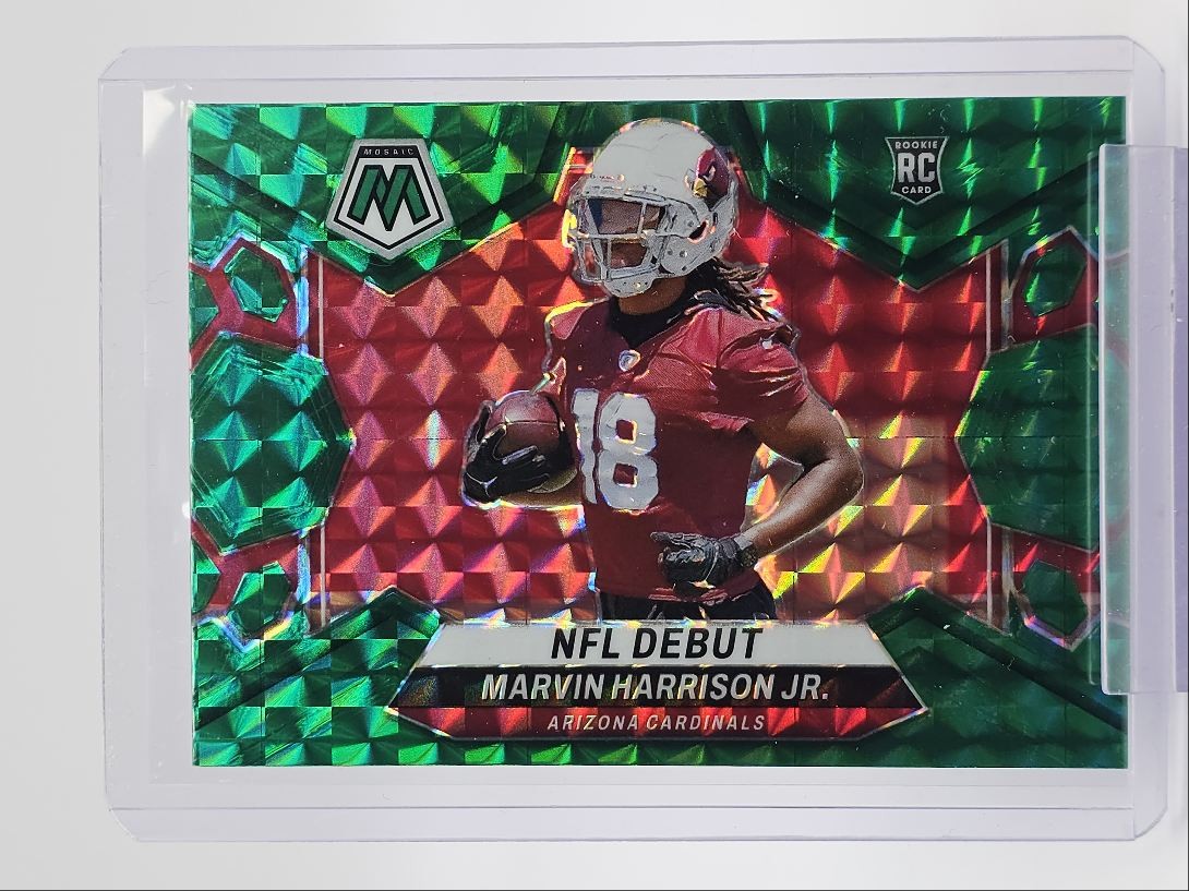 MARVIN HARRISON JR. 2024 MOSAIC NFL DEBUT ROOKIE GREEN MOSAIC RC Q1173