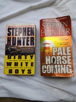 Stephen Hunter Paperback Book Lot Dirty White Boys & Pale Horse Coming