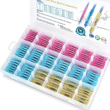 Heat Shrink Butt Wire Connector Kit, Insulated Waterproof Electrical Wire Crimp