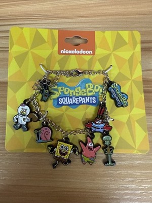 Nickelodeon SpongeBob Character Charm Bracelet Squidward Patrick Sandy Gary NEW