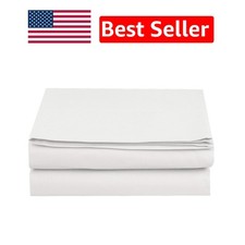 Luxury White Flat Sheet - 1500 Thread Count Microfiber, Easy Care, Wrinkle-Free