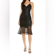 Lulus NWT Chance Encounter Sequin Cocktail Dress Black Size XS