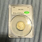 1936 Buffalo Nickel 5C Philadelphia Business Strike CAC VF35 in Holder