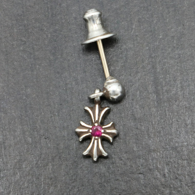 Chrome Hearts Double-sided Ruby Tiny Plus Drop Ea… - image 2