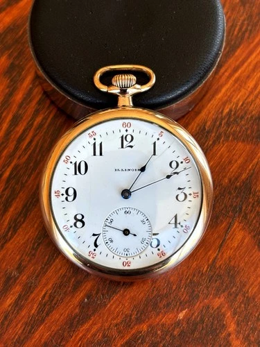 Clean 1907 Illinois 12 Size 11J Grade 219 Gold-Filled Case Nice Dial Runs Great!