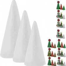 30PCS Christmas Foam Cones for Crafts - Assorted Sizes 2.75" to 5.90"