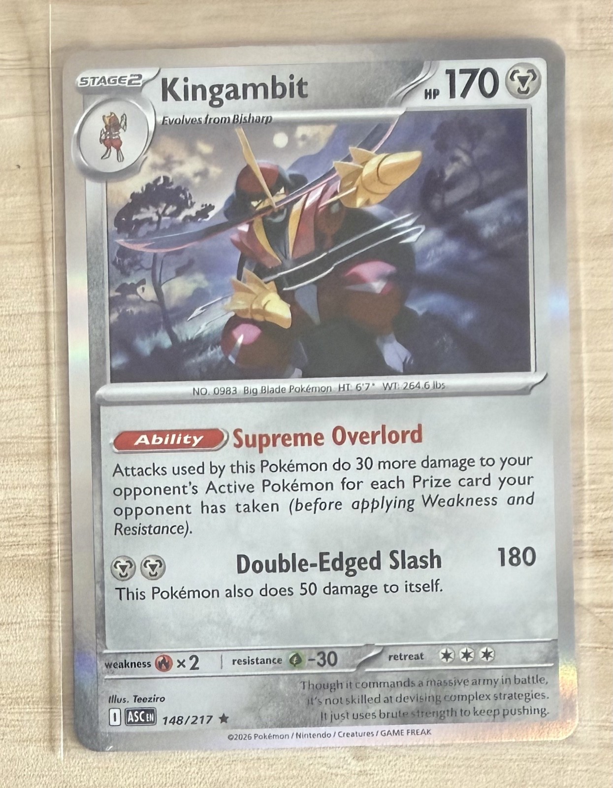 Kingambit 148/217 Holo Rare Mega Evolution: Ascended Heroes Pokemon TCG