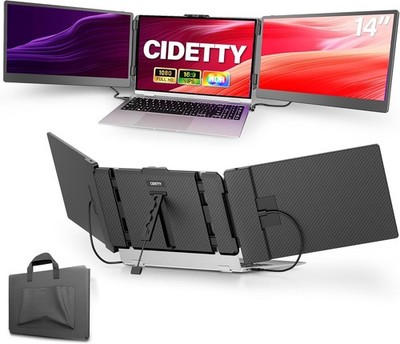 Ultra-Thin 14'' FHD 1080P IPS Laptop Screen Extender, Dual/Triple Monitor Displa