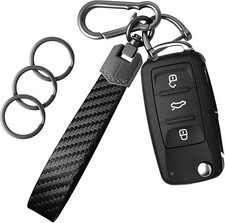 Leather Car Keychain,Carabiner Clip Key Fob Keychain for Home Car Keys Women Men