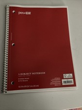 Pen Gear Spiral Notebook Wide Ruled 1 Subject 10.5" x 8" 70 Pages Red