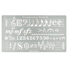 Aleks Melnyk No.424 Metal Stencil, Song Writer's Composing Template Silver