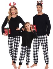Family Matching Pajamas Set Christmas Plaid Pajamas for Men Women Long Sleeve...