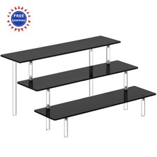 Perfume Organizer 3 Tier Acrylic Risers Display Stand HENABLE Black Stands Shelf