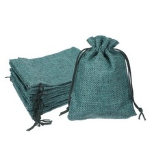 4x5.5 Inch Burlap Bags with Drawstring, 50 Pcs Linen Gift Bags, Green