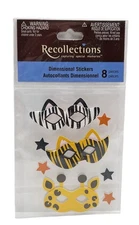 Recollections Dimensional Mask Stickers Photos Striped Cats Giraffe Halloween