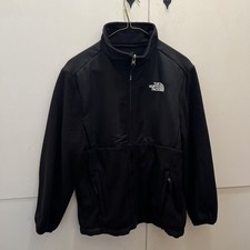 The North Face polartec jacket, black-on-black, girls large see measurements