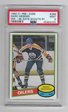 1980 O-PEE-CHEE HOCKEY #289 MARK MESSIER ROOKIE CARD PSA 9. rookie card picture