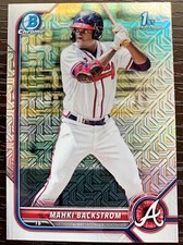 2022 BOWMAN CHROME MAHKI BACKSTROM ATLANTA BRAVES #BCP-121 1ST BOWMAN MOJO