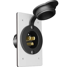 15 AMP Power Port Male Plug Inlet 120-125 Volt Single 1-Gang FS FD Box 5-15P 15A