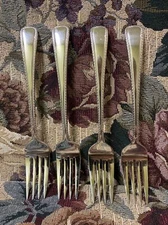 4 Wallace ASHCROFT Stainless Flatware 18/10 Salad Forks China